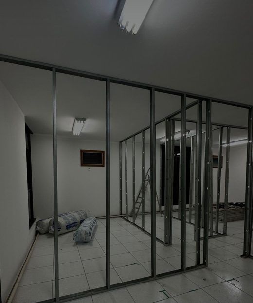 A obra da clínica rodando
